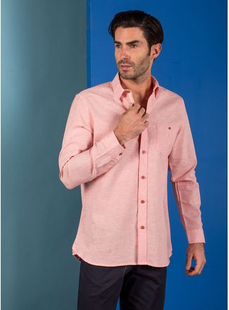 camisa coral hombre